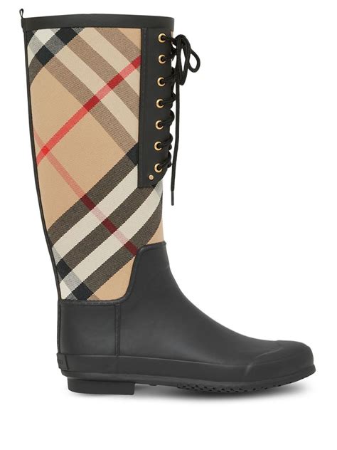 burberry nova check rain boots|net a porter burberry boots.